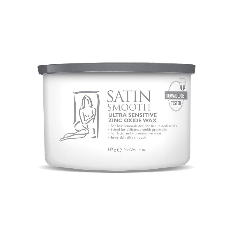 Satin Smooth ultra‑sensitive zinc oxide wax, 14 oz, gently removes hair