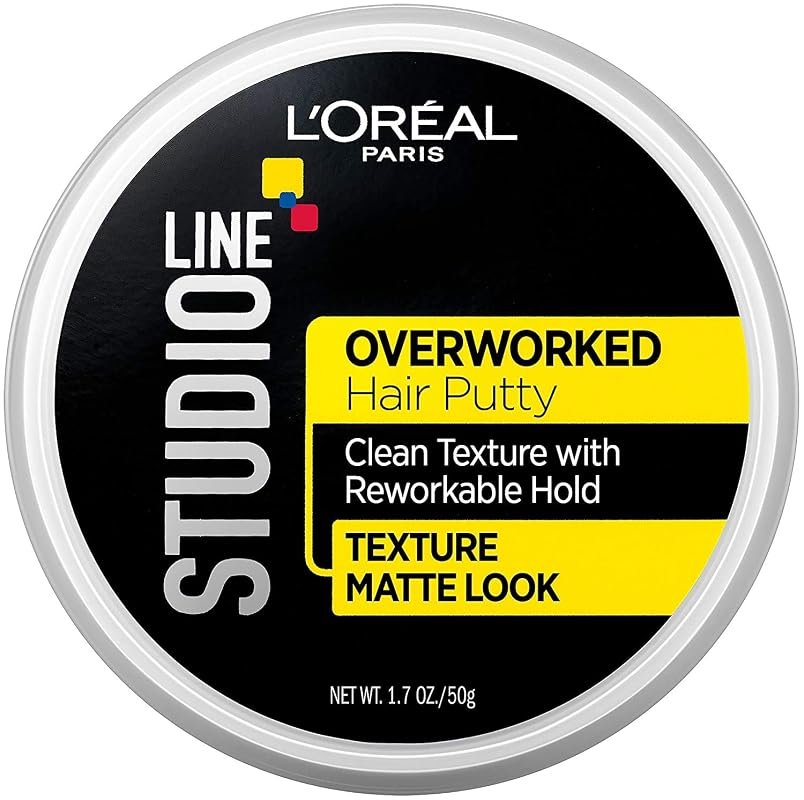 L'Oreal Paris Studio Line Overworked Hair Putty – Flexible Hold, Matte