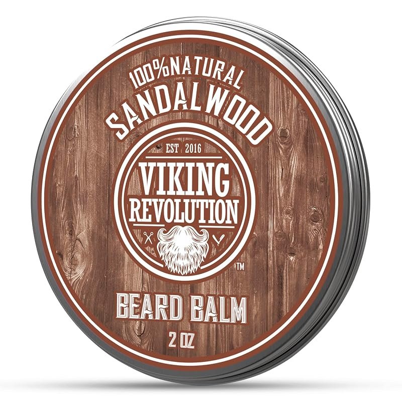 Viking Revolution Sandalwood Beard Balm – 2 oz formula with shea butte
