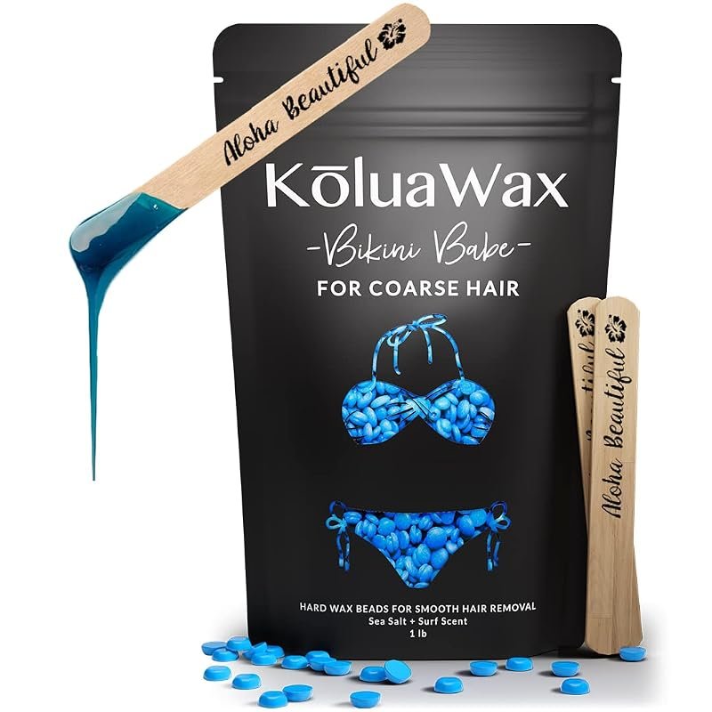 KoluaWax Sea Salt & Surf Wax Beads – 1 lb for Coarse Bikini Hair Remov