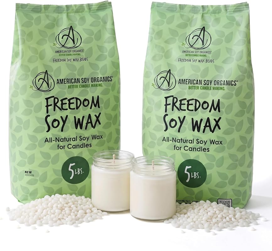 American Soy Organics Freedom 10‑lb Soy Wax Beads – All‑Natural, High‑