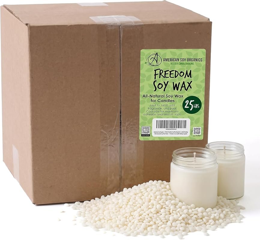 American Soy Organics Freedom 25‑lb Soy Wax Beads – All‑Natural, High‑