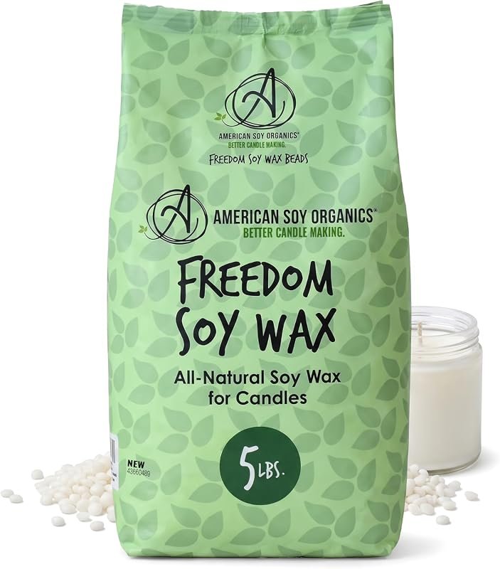 American Soy Organics Freedom 5‑lb Soy Wax Beads – All‑Natural, High‑Y