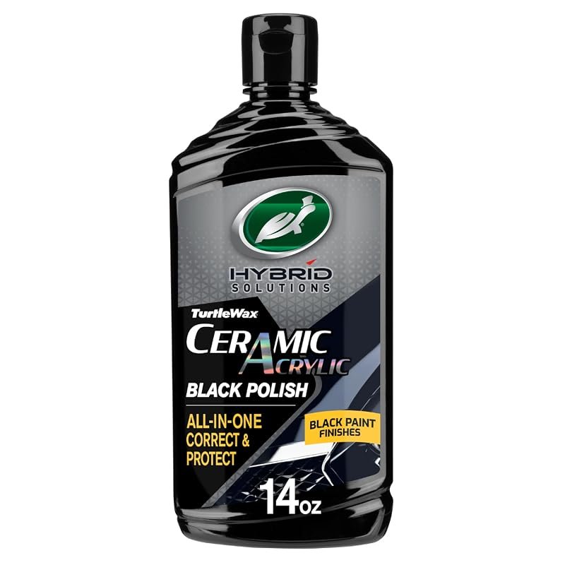 Turtle Wax Hybrid Solutions Ceramic Black Polish & Wax – 14 oz Dual‑Ac