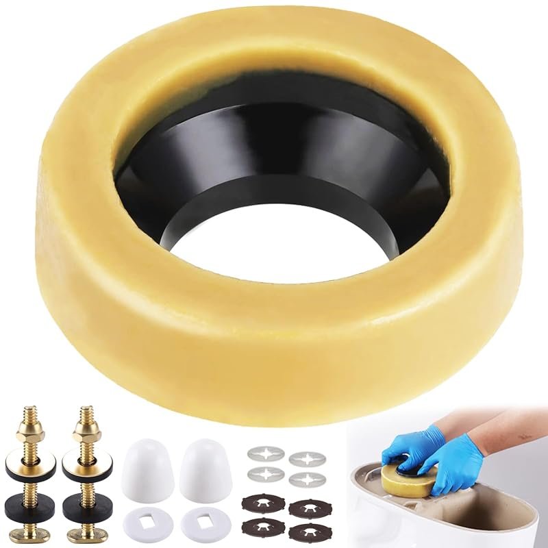 MENNTY Standard Toilet Wax Ring Kit – Includes Hardware, Fits 3‑inch o