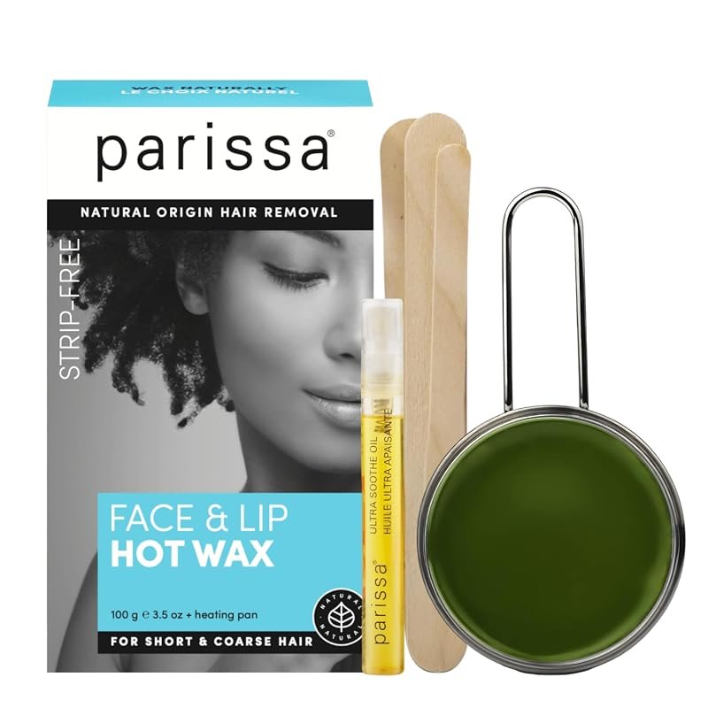 Parissa hard wax kit removes coarse facial hair on lip, chin and jawli