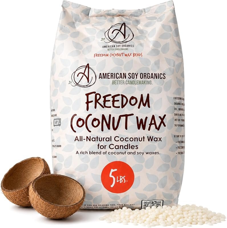 American Soy Organics Freedom 5‑lb Coconut Soy Wax Beads – natural ble