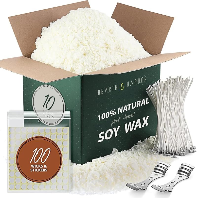 Hearth & Harbor Organic Candle Wax 10‑lb Pure Soy – eco‑friendly, clea