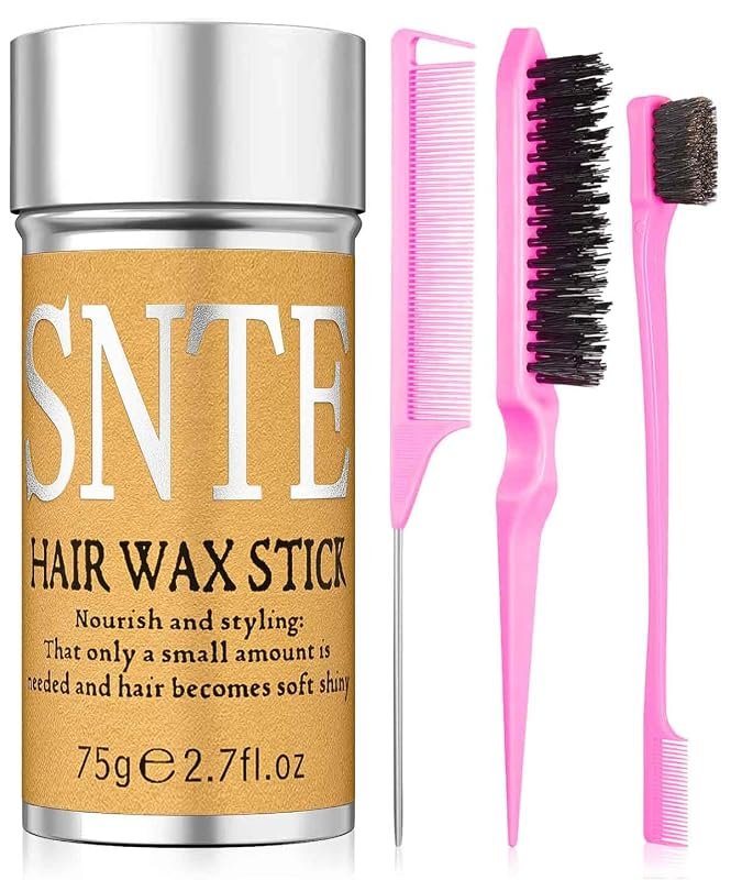 Hair Wax Stick & Slick Back Brush – Frizz Control for Kids, No‑Residue