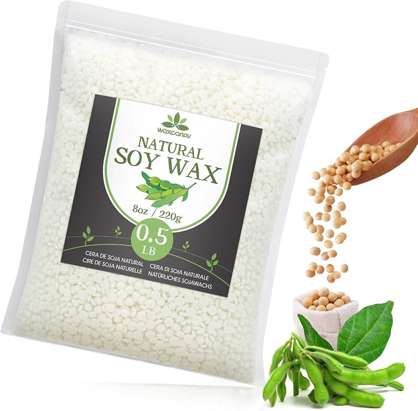 Waxcanpy Natural Soy Wax 0.5‑lb – farm‑grown, organic, additive‑free w