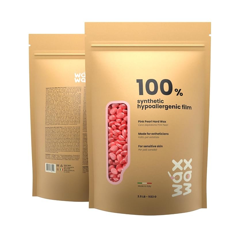 Wax Wax Pink Pearl Hard Wax Beads – 2.5lb Hypoallergenic Formula for B