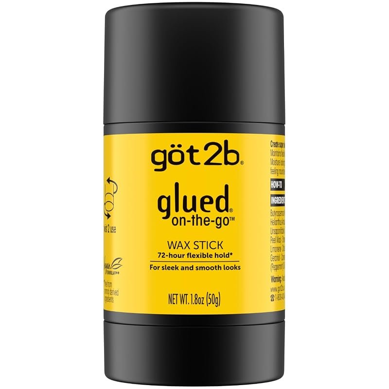 got2b Glued On‑The‑Go Hair Wax Stick – 1.8 oz Flexible Hold, 72‑Hour F