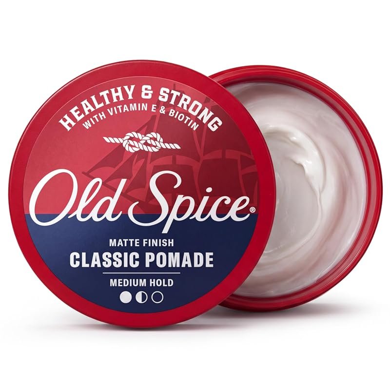 Old Spice Hair Pomade with Vitamin E & Biotin – Medium Hold, Matte Fin