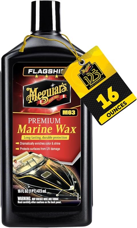 Meguiar’s M63 Flagship Premium Marine Wax 16 oz – Delivers lasting glo