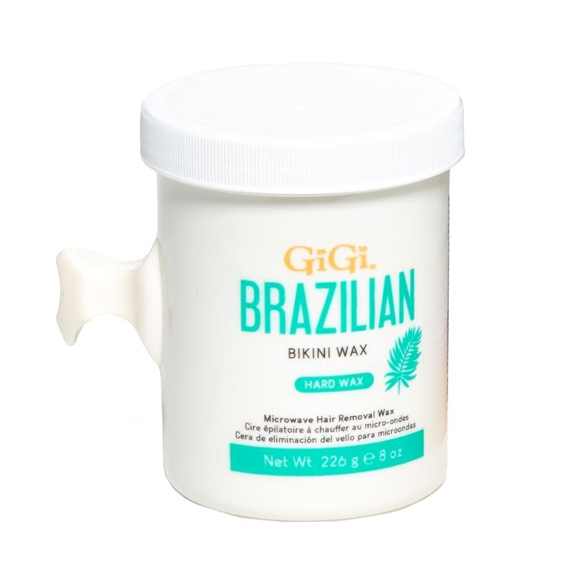 GIGI Brazilian Bikini Wax – 8 oz Microwave‑Ready Hard Wax for Fast, Lo