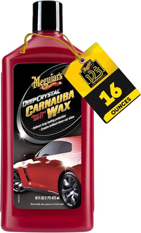 Meguiar’s Deep Crystal Carnauba Wax – 16 oz Premium Natural Wax for Hi