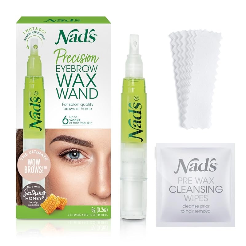 Nad's Eyebrow Shaper Wax Kit – Cotton Strips and Cleansing Wipes for D