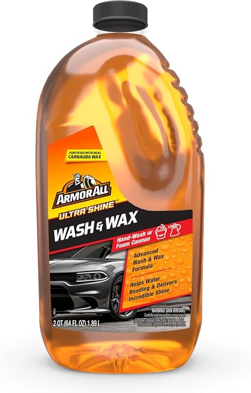 Armor All Ultra Shine Car Wash & Wax 64 fl oz – Gloss Finish, Streak-F