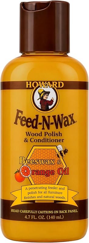 Howard Products Feed-N-Wax Wood Polish & Conditioner – 4.7 oz Orange F
