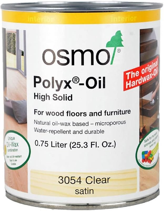 OSMO Polyx hard wax oil 0.75 L (25.3 fl oz) provides a waterproof, UV‑