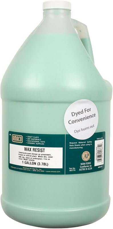 AMACO 1-Gallon Jar Wax Resist – Large Volume for Professional Potters,