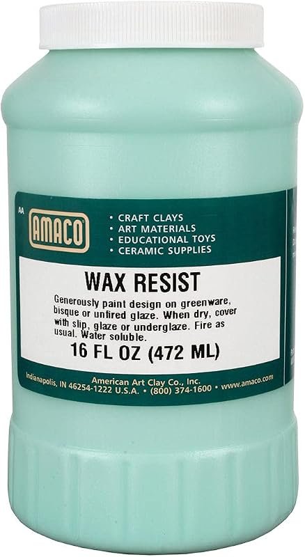 AMACO 16 fl oz Jar Wax Resist – Easy-Apply Solution for Glaze Blocking