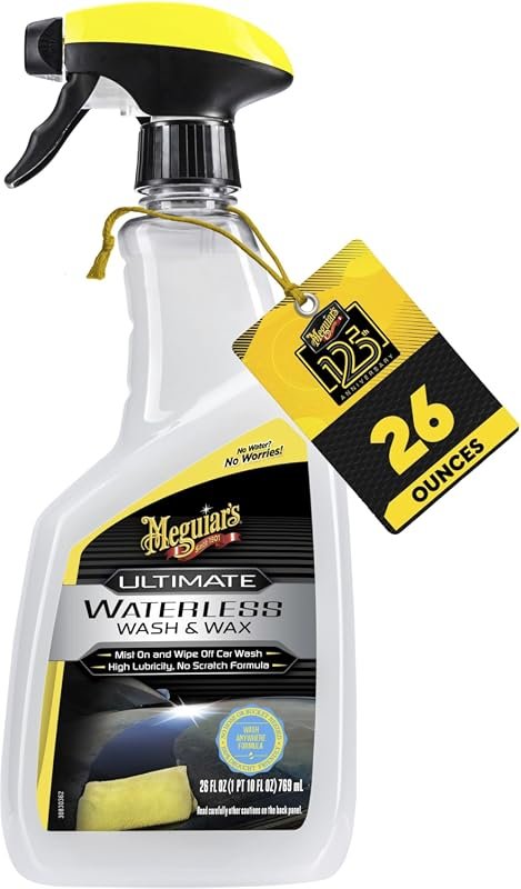 Meguiar's Ultimate Waterless Wash & Wax – Compact 2‑in‑1 Cleaner, High