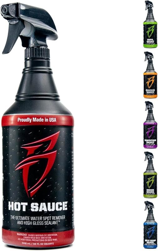 Bling Sauce Hot Water Spot Remover with Wax Sealants – 32 oz Erases Ha