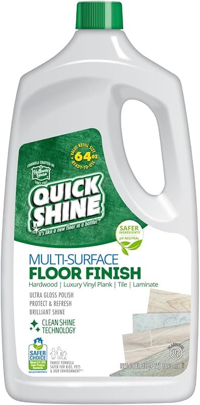 Quick Shine Multi‑Surface Floor Finish, 64 oz – Cleaner‑Polish for Har