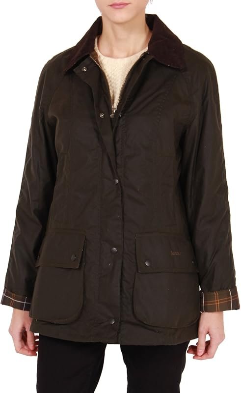 Barbour Women's Classic Beadnell Jacket in Olive – Waxed Cotton, Water