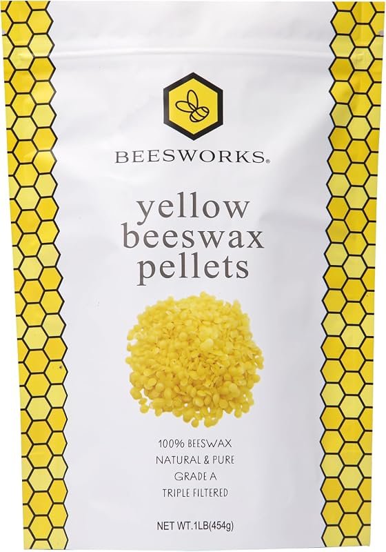 Beesworks Yellow Beeswax Pellets – 1 lb Pure Cosmetic‑Grade Wax for Ca