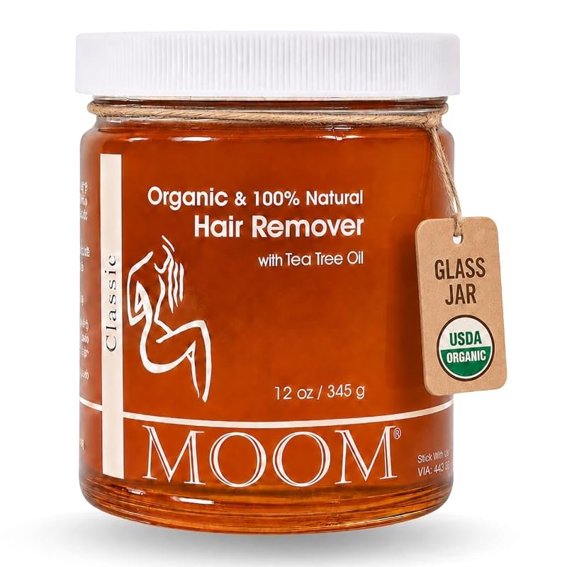 MOOM USDA Organic Sugar Wax 12 oz – Hair Removal for Body, Face & Biki