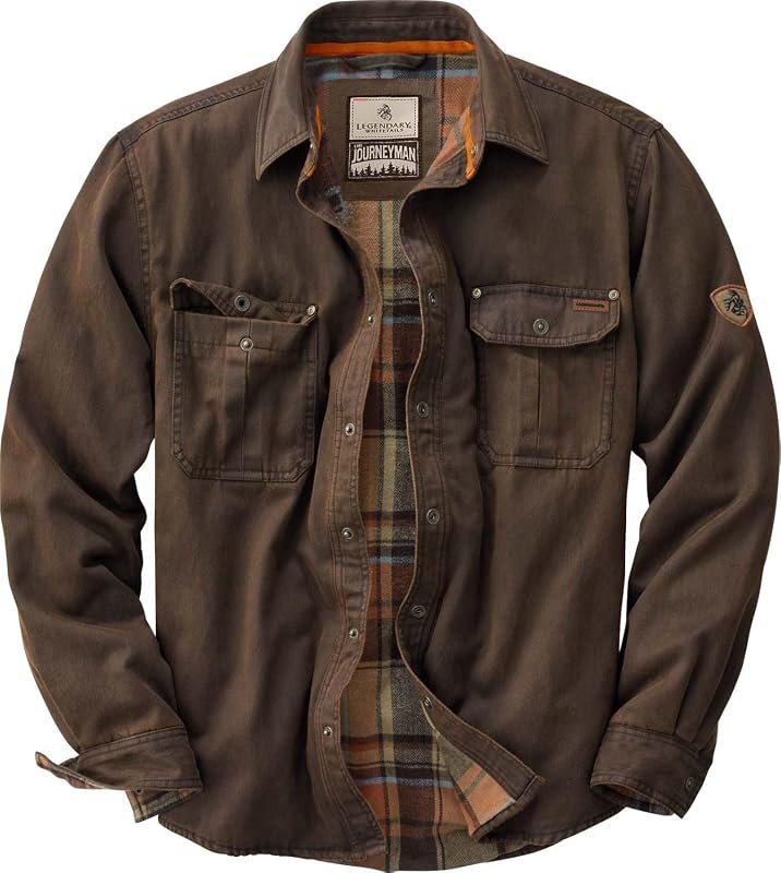 Legendary Whitetails Men's Flannel‑Lined Waxed Cotton Shirt Jacket – W