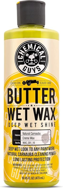 Chemical Guys Butter Wet Wax gives wet banana‑scented shine and protec