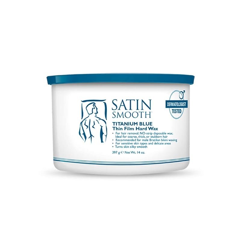 Satin Smooth Titanium Blue Hard Wax – 14 oz, No‑Strip Needed for Fast,