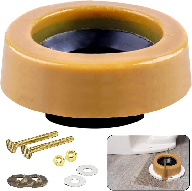 LASCO 516545 Extra Thick Toilet Wax Ring with Brass Bolts – Reinforced