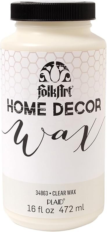 FolkArt Home Decor Chalk Paint – Assorted Colors, 16 oz Clear Wax – Pe