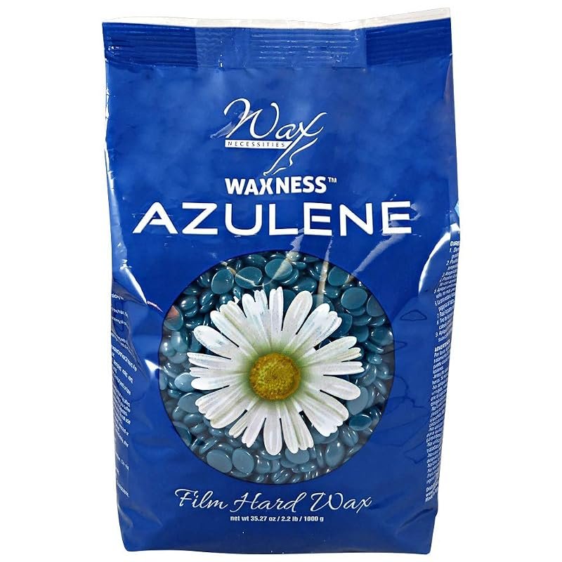 Waxness Film Hard Wax Beads Azulene, 2.2 lb, strip‑less wax with sooth
