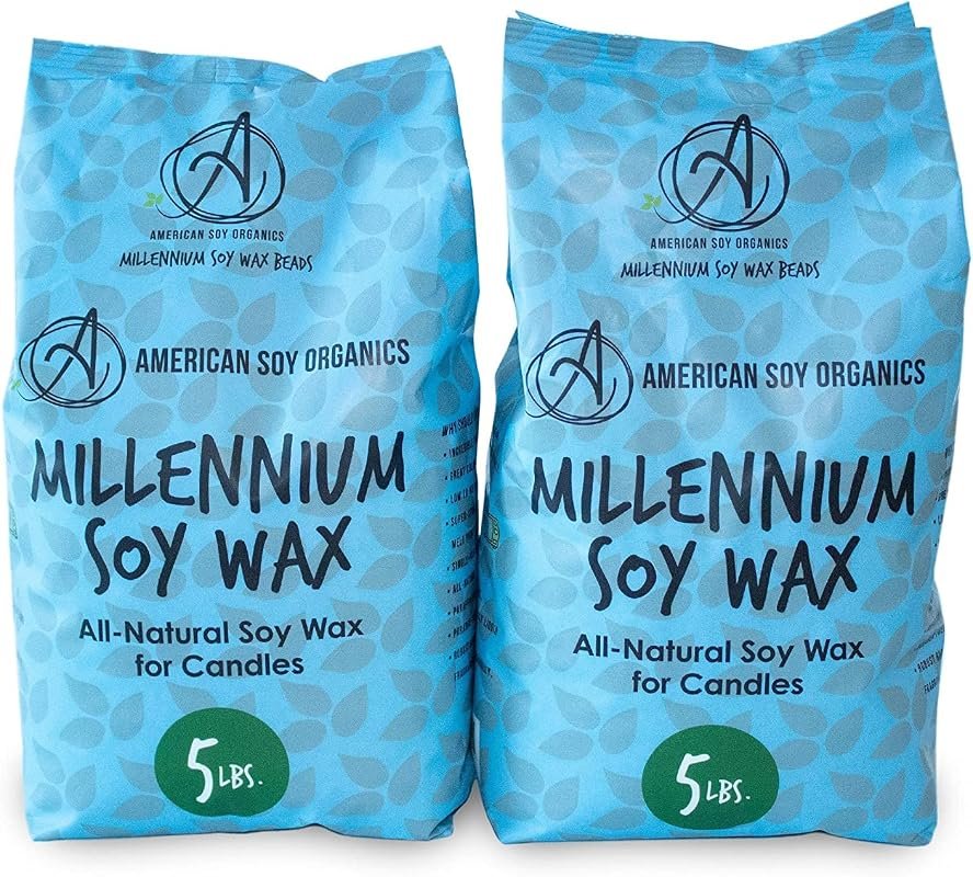 American Soy Organics Millennium Soy Wax Beads – 10 lb Natural Candle