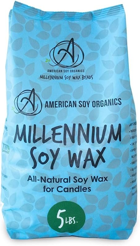 American Soy Organics Millennium Soy Wax Beads – 5 lb Natural Candle W