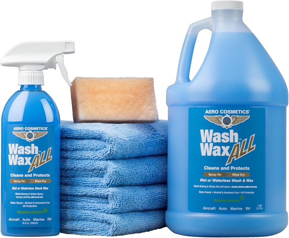 Aero Cosmetics Wash Wax ALL – Waterless Spray Detailer Kit for Cars, R