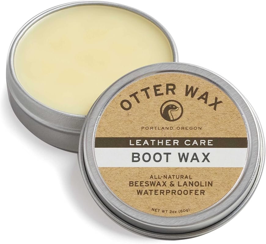 Otter Wax 2 oz Heavy‑Duty Leather Waterproofing Wax, All‑Natural PFAS‑