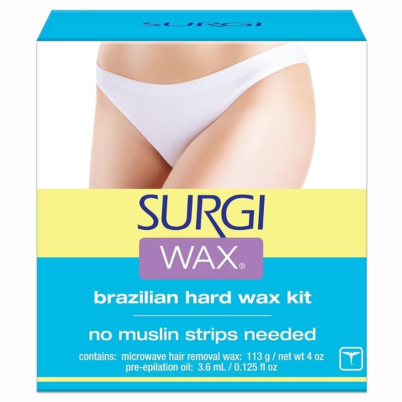 Surgiwax Brazilian Hard Wax Kit 4 oz with Pre‑Epilation Oil, Professio