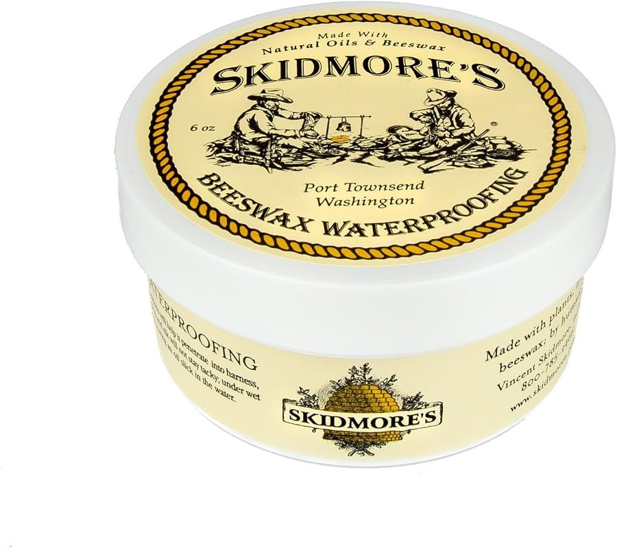 Skidmore's Premium Beeswax Waterproofing 6 oz, Natural Non‑Toxic Formu