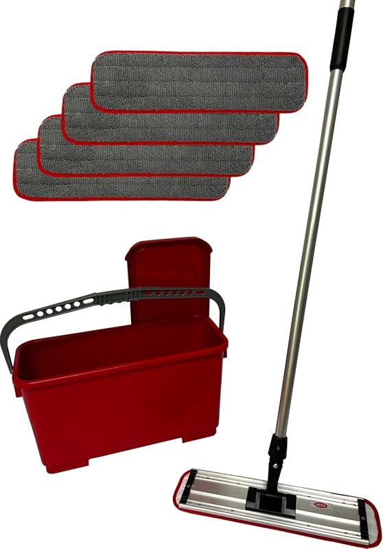 Premium floor wax application kit includes five microfiber pads, teles