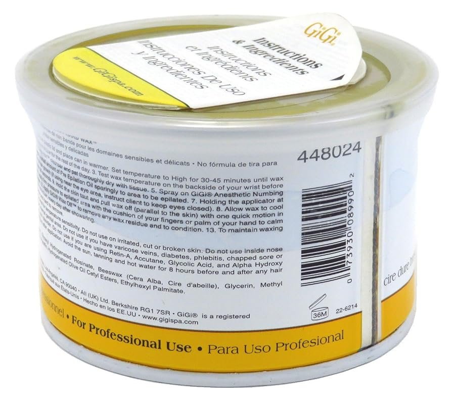 GiGi Brazilian Body Hard Wax – No‑Strip, Sensitive‑Area Formula, 14 oz
