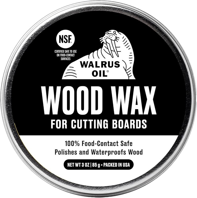 WALRUS OIL Food‑Safe Wood Wax 3 oz Cutting Board Cream Provides Smooth Finish, Protects & Preserves Wooden Surfaces