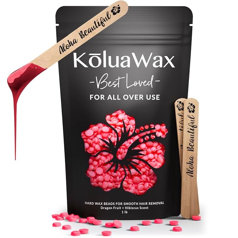 KoluaWax Dragon Fruit Wax Beads – 1 lb All‑Over Hair Removal with Swee