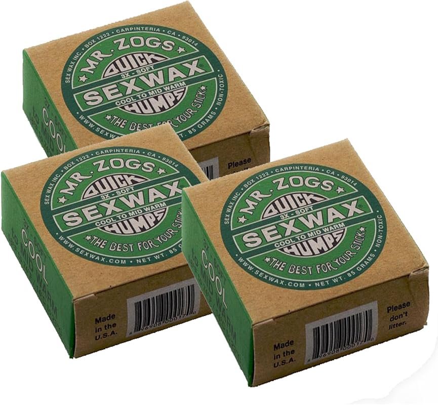 Sex Wax Quick Humps Coconut – Choose Temperature, 3‑Pack Cool‑to‑Mid W