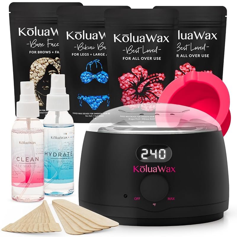 KoluaWax Waxing Kit – Beginner‑Friendly Hair Removal for Men & Women, 